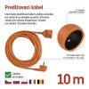 Predlžovací kábel 10 m / 1 zásuvka / oranžový / PVC / 250 V / 1,5 mm2