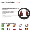 Vonkajší predlžovací kábel 10 m, 1 zásuvka, čierny, gumová izolácia, 400 V, 2,5 mm²