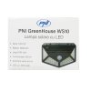 Solárne LED svietidlo PNI GreenHouse WS10 s pohybovým senzorom, 100 LED, 600 lm, na stenu