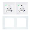 Dvojitá zapustená Wi-Fi zásuvka PNI SmartHome WP202-2, súprava 2 ks s USB a skleneným rámikom
