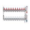 Nerezový rozdeľovač hranatý - 10 - cestný- prietokomery, termostat. ventily, automat. odvzd. ventily, pripojenie 1" závit