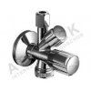 Vykurovacia technika Rohový kombinovaný ventil - 1/2"x(3/4"+3/8")