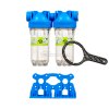 Filter JUNIOR 7" DUO pripojenie 1/2", dvojitý potrubný vodný filter na pitnú a úžitkovú vodu